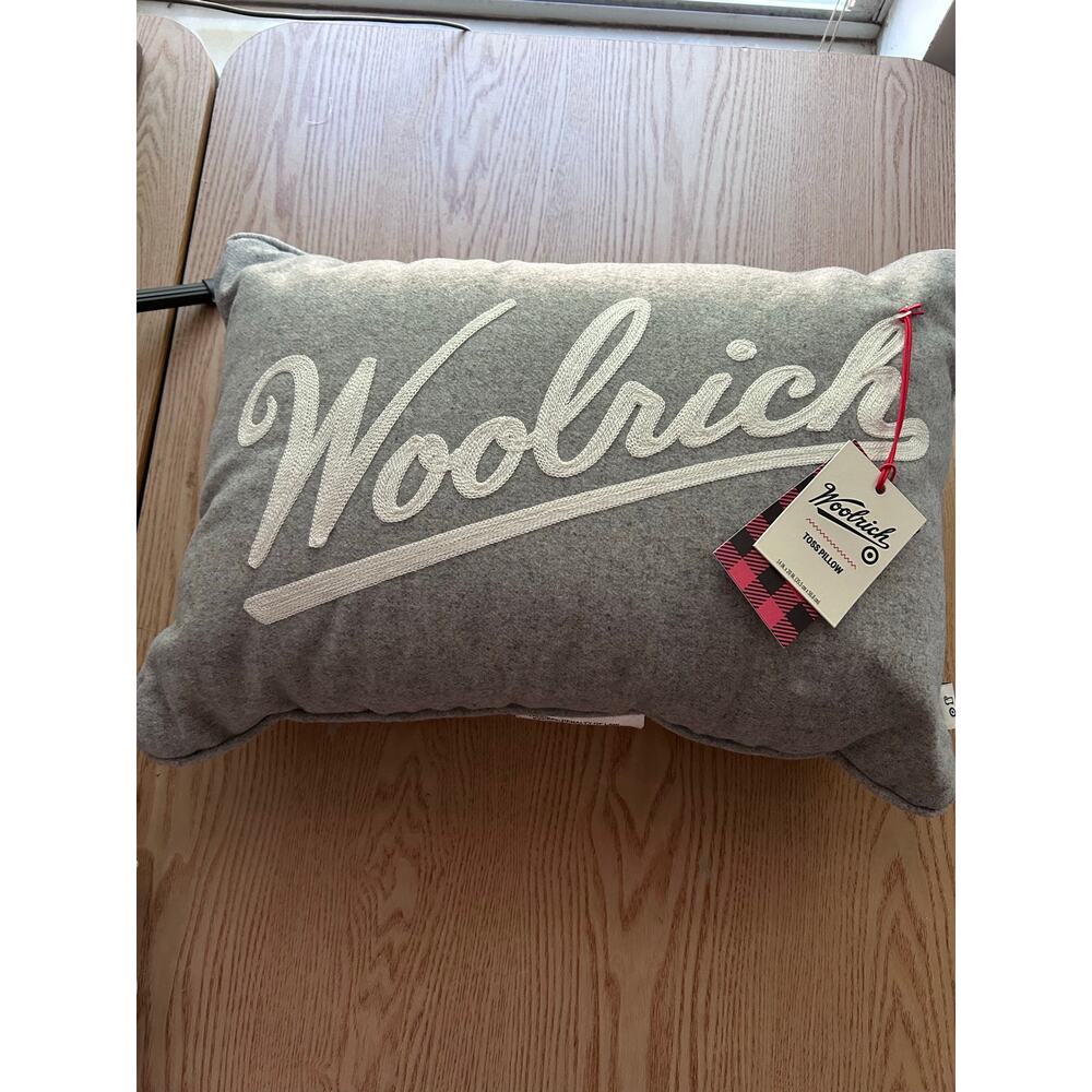 New Woolrich Toss Pillow Wool Gray off White size 20”x14” 2 Available